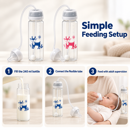 240ml Baby Feeding Bottle with Flexible Tube