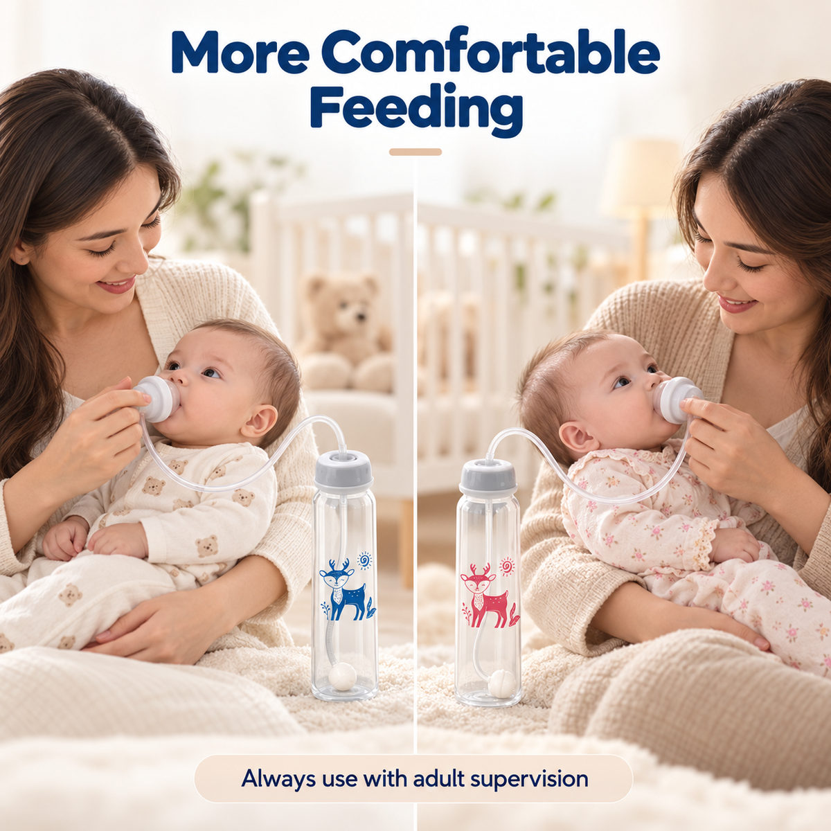 240ml Baby Feeding Bottle with Flexible Tube