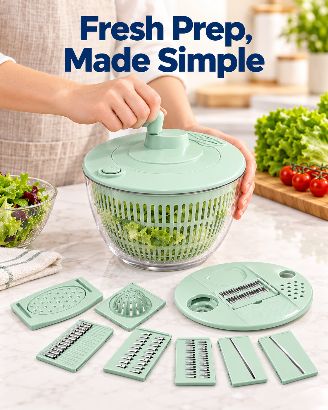 12-in-1 Salad Spinner & Slicer